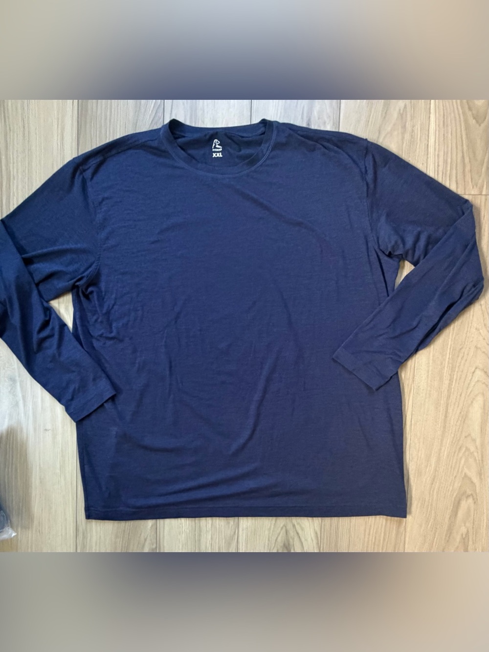Rhoback Performance Logo Tee T-Shirt Men size XXL Navy Blue Long Sleeve Poly